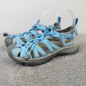 Keen Whisper Womens Size 7.5 Sandals Blue Bungee Cord Waterproof Shoes
